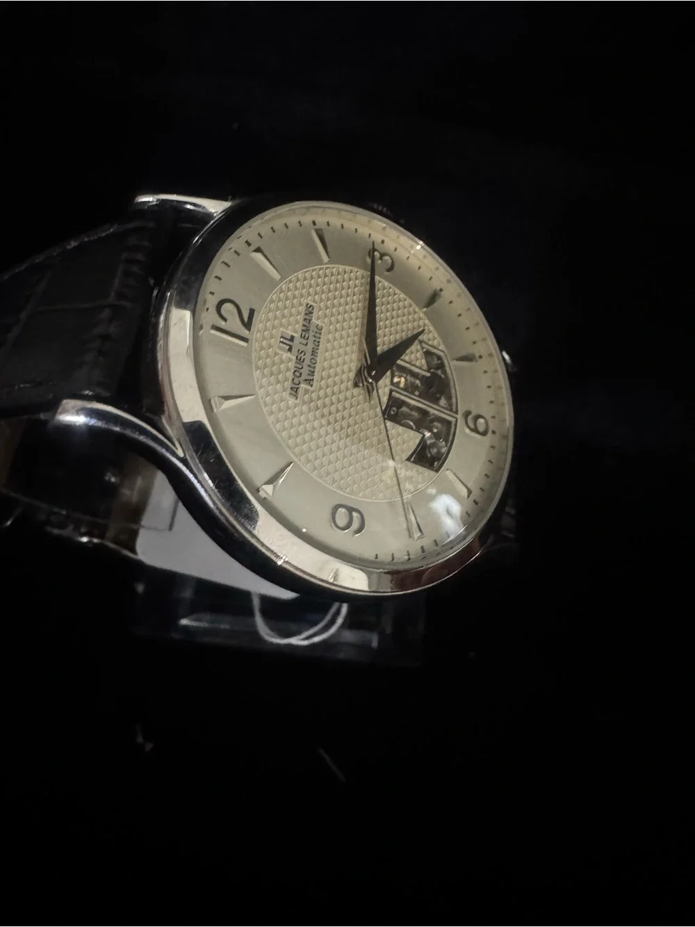 Jacques Lemans Silver and Black Automatic Men's Watch